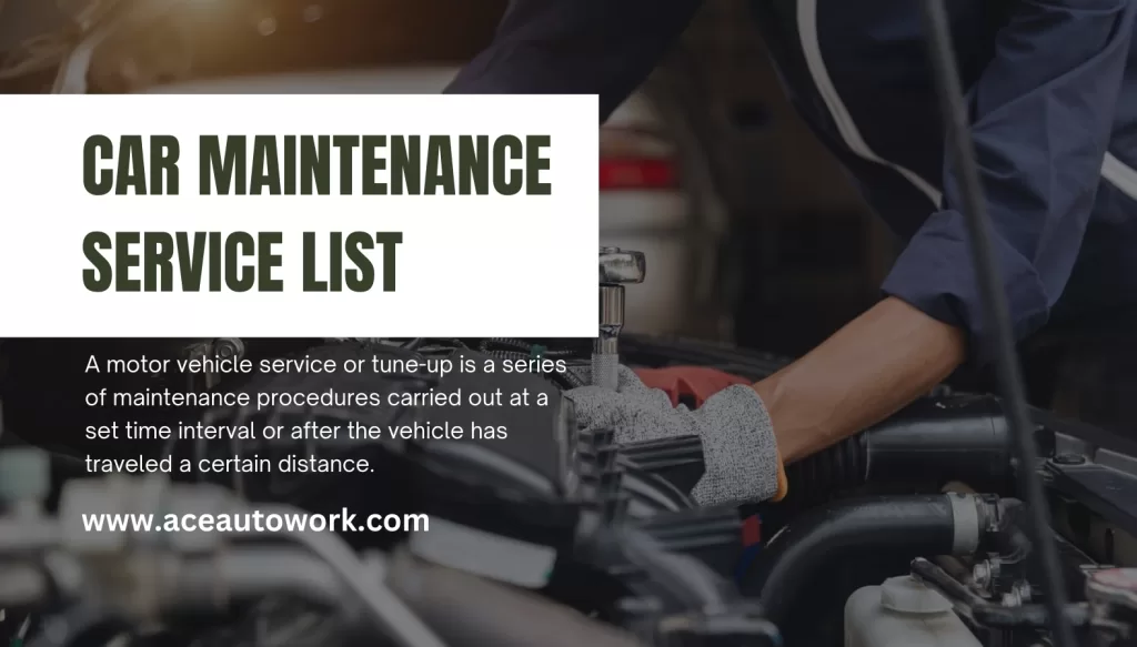 Car Maintenance service list